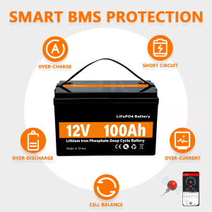 LiFePO4 zonne-energie-opslagbatterij 12V 100Ah